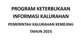 Kemejing_Program Keterbukaan Informasi Kalurahan